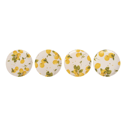 Winston Porter Ceramic 6.75 In. Lemon Appetizer Plates Set Of 4 Wayfair